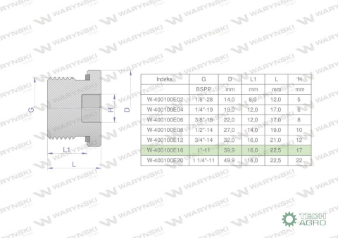 Korek hydrauliczny calowy (na imbus) 1" BSP ED Waryński ( sprzedawane po 2 ) Korek hydrauliczny calowy (na imbus) 1" BSP ED Waryński ( sprzedawane po 2 )