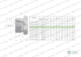Korek hydrauliczny metryczny (na klucz) M16x1.5 10L Waryński