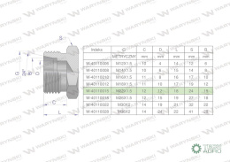 Korek hydrauliczny metryczny (na klucz) M22x1.5 15L Waryński ( sprzedawane po 10 )