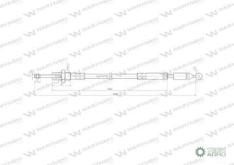 Linka do sterowania rozdzielaczem na kulkę (stalowa) L-2000mm Waryński Linka do sterowania rozdzielaczem na kulkę (stalowa) L-2000mm Waryński