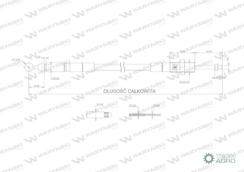 Linka do sterowania rozdzielaczem na kulkę (z tworzywa sztucznego. plastikowa PA6) L-1200mm Waryński Linka do sterowania rozdzielaczem na kulkę (z tworzywa sztucznego. plastikowa PA6) L-1200mm Waryński