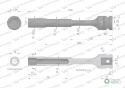 Nasadka udarowa 1/2", sześciokątna slim przelotowa ze stali CrMo 10mm długość 150 mm, stosowane w mechanice do kluczy udarowych