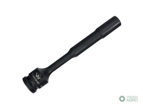 Nasadka udarowa 1/2", sześciokątna slim przelotowa ze stali CrMo 11mm długość 150 mm, stosowane w mechanice do kluczy udarowych Nasadka udarowa 1/2", sześciokątna slim przelotowa ze stali CrMo 11mm długość 150 mm, stosowane w mechanice do kluczy udarowych