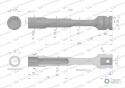 Nasadka udarowa 1/2", sześciokątna slim przelotowa ze stali CrMo 13mm długość 150 mm, stosowane w mechanice do kluczy udarowych