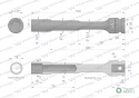 Nasadka udarowa 1/2", sześciokątna slim przelotowa ze stali CrMo 14mm długość 150 mm, stosowane w mechanice do kluczy udarowych