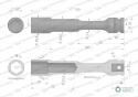 Nasadka udarowa 1/2", sześciokątna slim przelotowa ze stali CrMo 18mm długość 150 mm, stosowane w mechanice do kluczy udarowych