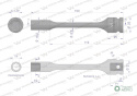 Nasadka udarowa 1/2", sześciokątna slim ze stali CrMo 11mm długość 150 mm, stosowane w mechanice do kluczy udarowych, Waryński