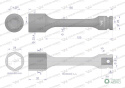 Nasadka udarowa 1/2", sześciokątna slim ze stali CrMo 24mm długość 150 mm, stosowane w mechanice do kluczy udarowych, Waryński