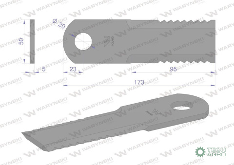 Nóż obrotowy rozdrabniacz słomy sieczkarnia 173x50x5mm otwór 20 zastosowanie 87318316 New Holland WARYŃSKI ( sprzedawane po 25 Nóż obrotowy rozdrabniacz słomy sieczkarnia 173x50x5mm otwór 20 zastosowanie 87318316 New Holland WARYŃSKI ( sprzedawane po 25