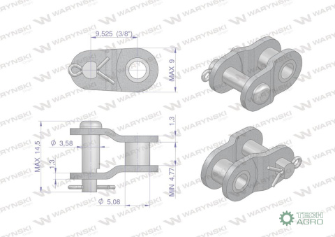 Półogniwo łańcucha wzmocnione P06A-1 ANSI A 35 06C-1 (R1 3/8) Waryński ( sprzedawane po 10 ) Półogniwo łańcucha wzmocnione P06A-1 ANSI A 35 06C-1 (R1 3/8) Waryński ( sprzedawane po 10 )