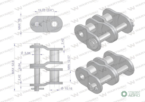 Półogniwo łańcucha wzmocnione P12A-2 ANSI A 60 (R2 3/4) Waryński ( sprzedawane po 5 ) Półogniwo łańcucha wzmocnione P12A-2 ANSI A 60 (R2 3/4) Waryński ( sprzedawane po 5 )