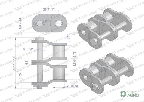Półogniwo łańcucha wzmocnione P16A-2 ANSI A 80 (R2 1) Waryński ( sprzedawane po 5 ) Półogniwo łańcucha wzmocnione P16A-2 ANSI A 80 (R2 1) Waryński ( sprzedawane po 5 )