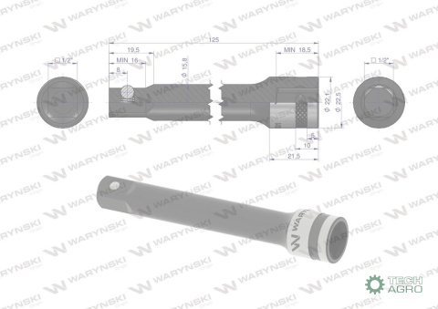 Przedłużka 1/2". 125mm, Waryński Przedłużka 1/2". 125mm, Waryński