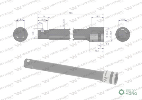 Przedłużka 3/8". 125mm, Waryński Przedłużka 3/8". 125mm, Waryński