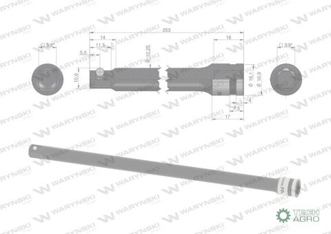 Przedłużka 3/8". 250mm, Waryński Przedłużka 3/8". 250mm, Waryński