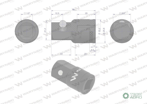 Redukcja 1/2" -3/4". 25mm, Waryński Redukcja 1/2" -3/4". 25mm, Waryński