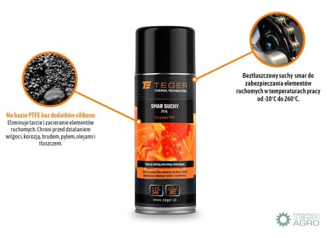 Smar suchy PTFE 400 ml / TEGER
