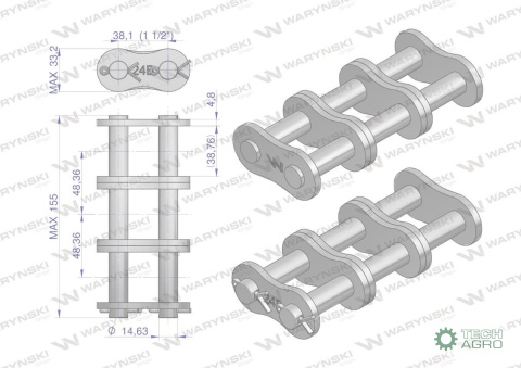 Zamek łańcucha Z24B-3 (R3 1.1/2) Waryński Zamek łańcucha Z24B-3 (R3 1.1/2) Waryński
