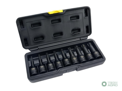 Zestaw nasadek udarowych, 1/2 typu STAR TORX 9 el. ze stali CrMo, do prac w mechanice, Waryński Zestaw nasadek udarowych, 1/2 typu STAR TORX 9 el. ze stali CrMo, do prac w mechanice, Waryński