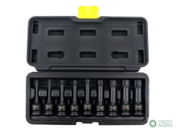 Zestaw nasadek udarowych, 1/2 typu STAR TORX 9 el. ze stali CrMo, do prac w mechanice, Waryński
