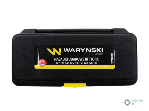 Zestaw nasadek udarowych, 1/2 typu STAR TORX 9 el. ze stali CrMo, do prac w mechanice, Waryński Zestaw nasadek udarowych, 1/2 typu STAR TORX 9 el. ze stali CrMo, do prac w mechanice, Waryński