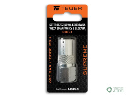 Czteroszczękowa końcówka węża smarownicy z blokadą M10x1. 690 BAR (10000 PSI) Supreme TEGER