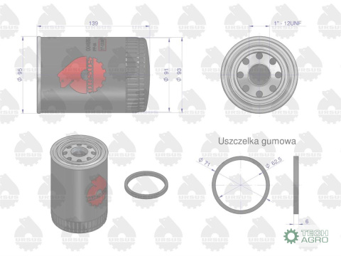 Filtr oleju PP-84, PP84, PP-8.4 C-330,C-360 ORYGINAŁ URSUS , (sprzedawane po 12)