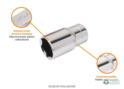Klucz nasadowy 1/2" sześciokątny długi 15 mm / TEGER Klucz nasadowy 1/2" sześciokątny długi 15 mm / TEGER
