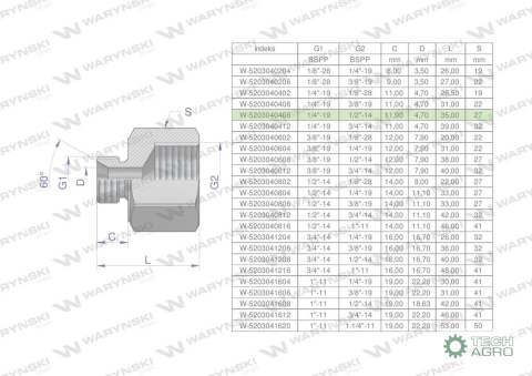 Tulejka różnicowa hydrauliczna calowa AB 1/4"GZ x 1/2"GW BSP Waryński ( sprzedawane po 2 ) Tulejka różnicowa hydrauliczna calowa AB 1/4"GZ x 1/2"GW BSP Waryński ( sprzedawane po 2 )