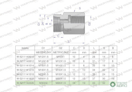 Tulejka różnicowa hydrauliczna metryczna AB 30x2 22L GZ x M26x1.5 GW Waryński