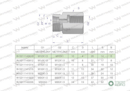 Tulejka różnicowa hydrauliczna metryczna AB M12x1.5 06L GZ x M10x1 GW Waryński ( sprzedawane po 2 )