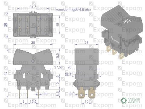 Włącznik Belarus wypadowy reflektora roboczego EXPOM KWIDZYN eu Włącznik Belarus wypadowy reflektora roboczego EXPOM KWIDZYN eu