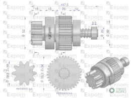 Zespół sprzęgający rozrusznika JOHN DEERE typu Magneton 9142740 Blue Line EXPOM KWIDZYN