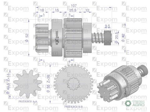 Zespół sprzęgający rozrusznika LTZ typu Magneton 9144821 Blue Line EXPOM KWIDZYN Zespół sprzęgający rozrusznika LTZ typu Magneton 9144821 Blue Line EXPOM KWIDZYN