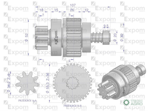 Zespół sprzęgający rozrusznika Renault Fendt typu Magneton 9142801 Blue Line EXPOM KWIDZYN Zespół sprzęgający rozrusznika Renault Fendt typu Magneton 9142801 Blue Line EXPOM KWIDZYN