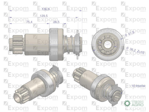 Zespół sprzęgający rozrusznika ( Typ Iskra ) MSX 894, 16.911.445 EXPOM eu Zespół sprzęgający rozrusznika ( Typ Iskra ) MSX 894, 16.911.445 EXPOM eu