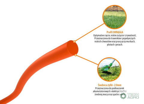 Żyłka tnąca do podkaszarek / Okrągła / 1.6 mm / 15 m / TEGER Żyłka tnąca do podkaszarek / Okrągła / 1.6 mm / 15 m / TEGER