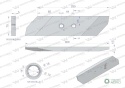 Dłuto nakładka lemiesza prawe dwuotworowe 15 mm zastosowanie VIS/17 XL Unia Pług stal borowa WARYŃSKI