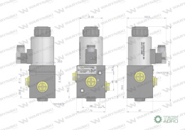 Elektrozawór 3-drogowy elektromagnetyczny kontroli 3/2 W-E12DVS3/2-80L G1/2