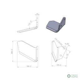 Lemieszyk boczny prawy Kongskilde DeltaFlex 60x25, 101003131 wzmocniony