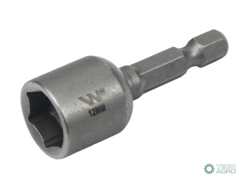Nasadka do farmerów, 12mm do uchwytunarzędziowego do wkrętarki ze stali CrV długość 48 mm, Waryński Nasadka do farmerów, 12mm do uchwytunarzędziowego do wkrętarki ze stali CrV długość 48 mm, Waryński