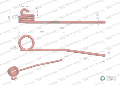 Palec motowideł zastosowanie Claas 800021.0 Waryński Palec motowideł zastosowanie Claas 800021.0 Waryński