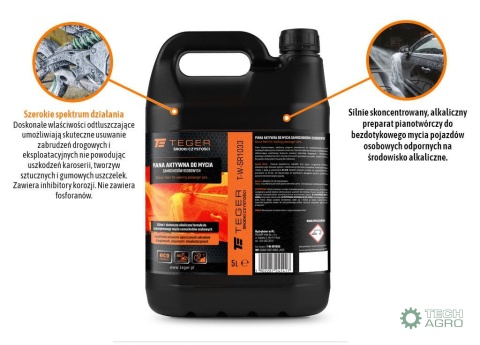 Piana aktywna do mycia samochodów osobowych, 5 l, Teger