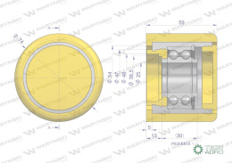 Rolka, podporowa PU 75x59x25, zastosowanie 08800298 Grimme, Waryński