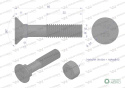 Śruba kpl. płużna podsadzana D 608 M12x60 mm kl.12.9 Waryński ( sprzedawane po 25 )