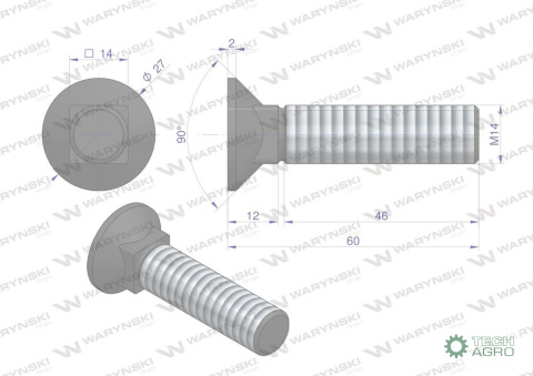 Śruba kpl. płużna podsadzana D 608 M14x60 mm kl.10.9 Waryński ( sprzedawane po 10 ) Śruba kpl. płużna podsadzana D 608 M14x60 mm kl.10.9 Waryński ( sprzedawane po 10 )