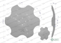 Talerz, skrajny lewy fi 510 mocowanie 4/98 grubość 4 mm stal borowa, Waryński