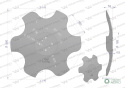 Talerz, skrajny prawy fi 560 mocowanie 4/98 grubość 4,5 mm stal borowa, Waryński