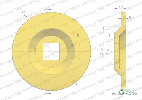 Tarcza, sortująca wygięta 99 x 15 x 21 mm, zastosowanie 08800024 Grimme, Waryński Tarcza, sortująca wygięta 99 x 15 x 21 mm, zastosowanie 08800024 Grimme, Waryński