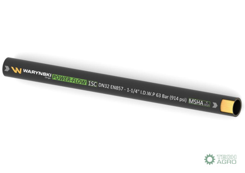 Wąż hydrauliczny do zakuwania POWER-FLOW 1SC DN32 1-oplotowy 63 Bar Waryński Wąż hydrauliczny do zakuwania POWER-FLOW 1SC DN32 1-oplotowy 63 Bar Waryński